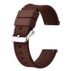 Yahoo! Yahoo!ショッピング(ヤフー ショッピング)BISONSTRAP 時計バンド シリコン 22mm Quick Release腕時計ベルト和風ラバー替えベルトブラウン/シルバーバックル