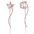 Yahoo! Yahoo!ショッピング(ヤフー ショッピング)ピアス レディース 人気 大人 最高級ジルコニア ロングピアス「白星」 和風 揺れる 金属アレルギー対応 シルバー925 18金 k18 ピ