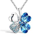 MFYS Jewelry アクアマリン 四葉・クローバー ペンダント ネックレス 専用ジュエリーBOX付