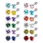 Yahoo! Yahoo!ショッピング(ヤフー ショッピング)Jstyleジェイスタイル12色12ペアセットレディース ピアス CZジルコニア スタッドピアス イヤリング 金属アレルギー対応 サージカル
