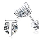 Yahoo! Yahoo!ショッピング(ヤフー ショッピング)ChicSilver ジルコニア ピアス レディース 人気 イニシャル アルファベット T シルバー925 プラチナ アクセサリー