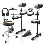 Donner electronic drum set mesh home practice folding type small size drum s loan stick headphone audio cable holder 