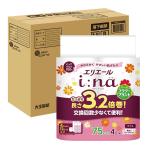 エリエール トイレットペーパー i_na(イーナ) フラワープリント 3.2倍巻き 75m×32ロール(4ロール×8パック) ダブル パルプ