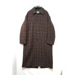 ショッピングローン lownn ローン オーバーサイズ バルマカーンコート ウール ハウンドトゥース エンジ 48サイズ 914979【中古】