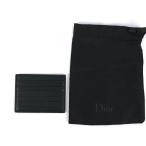 DIOR HOMME Dior Homme кожа футляр для карточек окантовка дизайн черный 4 листов карман 10-BO-0117[ б/у ] новый старый товар 