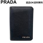 [ возвращенный товар OK]PRADA Prada safia-no кожа футляр для карточек 2M0945 Logo черный складывающийся пополам [D467901132304mi2507]