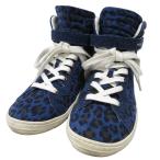 PIERRE HARDY ピエールアルディ SUEDE KID PT ハイカット スニーカー スエード レオパード柄 ブルー系 36 レディース