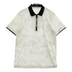 MARK&LONA マークアンドロナ  ハーフジップ 半袖ポロシャツ スカル 迷彩 カモフラ柄 グレー系 48 ゴルフウェア メンズ