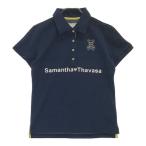 SAMANTHA THAVASA サマンサタバサ  半袖ポロシャツ アイミー刺繍  ネイビー系 M ゴルフウェア レディース