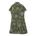 CALLAWAY Callaway половина Zip короткий рукав One-piece цветочный принт хаки серия S Golf одежда женский 