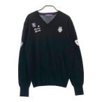 BEAMS GOLF Beams Golf шерсть длинный рукав вязаный свитер оттенок черного M Golf одежда мужской 