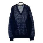MUNSING WEAR Munsingwear одежда V шея вязаный свитер linen. окантовка рисунок темно-синий серия 2 Golf одежда мужской 