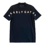 PEARLY GATES パーリーゲイツ 2023年 3267805 半袖ハイネックTシャツ ピケワッフル 胸元ロゴ ブラック系 5 ゴルフウェア メンズ