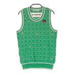 AND PER SE Anne Pas . вязаный лучший кошка окантовка рисунок оттенок зеленого M Golf одежда женский 