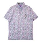 BEAMS GOLF ビームスゴルフ  半袖ポロシャツ 小花 総柄 パープル系 M ゴルフウェア メンズ