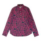 【新品】JACK BUNNY ジャックバニー  長袖ポロシャツ ボタンダウン 総柄 レッド系 2 ゴルフウェア レディース