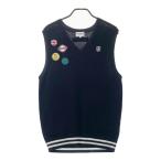 JACK BUNNY Jack ba колено V шея вязаный лучший нашивка темно-синий серия 6 Golf одежда мужской 