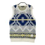 ROSASENrosa-sen вязаный лучший общий рисунок оттенок белого L Golf одежда женский 