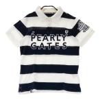 PEARLY GATES パーリーゲイツ 半袖ポロシャツ ボーダー柄 ホワイト系 3 ゴルフウェア メンズ