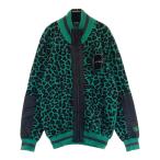 DANCE WITH DRAGON Dance With Dragon вязаный Zip жакет шерсть Leopard рисунок оттенок зеленого 3 Golf одежда мужской 