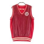 PEARLY GATES Pearly Gates двусторонний V шея вязаный лучший шерсть . тысяч птица рисунок оттенок красного 1 Golf одежда женский 