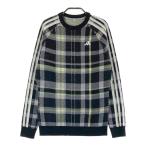 ADIDAS GOLF Adidas Golf HY0906 2023 год модели длинный рукав вязаный свитер вышивка в клетку оттенок черного Golf одежда женский 