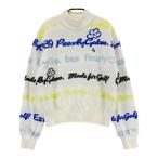 PEARLY GATES パーリーゲイツ 2025年モデル ウール混 ハイネック 長袖ニットセーター 総柄 ホワイト系 1 ゴルフウェア レディース