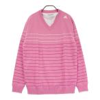ADIDAS GOLF Adidas Golf тепловое хранение V шея вязаный свитер окантовка рисунок розовый серия L Golf одежда мужской 