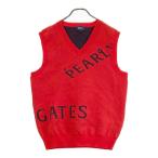 PEARLY GATES Pearly Gates V шея вязаный лучший Logo оттенок красного 6 Golf одежда мужской 