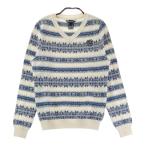 ZOYzo-i шерсть V шея вязаный свитер nordic рисунок оттенок белого 36 Golf одежда женский 