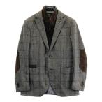 【美品】Luigi Bianchi Mantova ルイジ ビアンキ マントヴァ 2WAY ジャケット 千鳥 ブラウン系 48 メンズ
