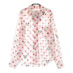 【新品】COMME des GARCONS コムデギャルソン NI-B007 長袖シャツ ブラウス ドット ミッキー レッド系 S レディース