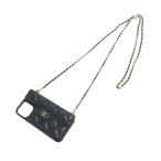 CHANEL Chanel цепь iPhone кейс matelasse оттенок черного iphone14 PROMAX соответствует 