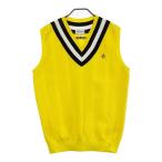 JACK BUNNY Jack ba колено V шея вязаный лучший полоса рисунок оттенок желтого 6 Golf одежда мужской 