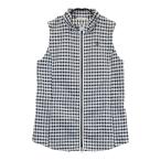 MUNSING WEAR マンシングウェア フルジップ ベスト チュニック丈 チェック柄 ホワイト系 L ゴルフウェア レディース