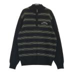 CALLAWAY Callaway Logo вышивка половина Zip длинный рукав вязаный свитер окантовка рисунок оттенок черного M Golf одежда мужской 
