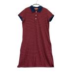 BEAMS GOLF Beams Golf короткий рукав One-piece Logo вышивка окантовка рисунок оттенок красного M Golf одежда женский 