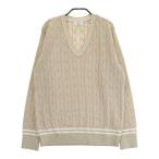 MUNSING WEAR Munsingwear одежда шерсть .V шея вязаный свитер оттенок бежевого L Golf одежда женский 