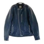 KADOYA カドヤ ゴートレザージャケット ATLAS ライダース ネイビー系 L バイクウェア メンズ