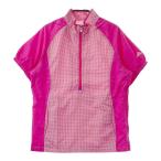 ADIDAS GOLF Adidas Golf JO922 половина Zip короткий рукав блузон серебристый жевательная резинка в клетку розовый серия S Golf одежда женский 