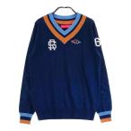 ROUGH&amp;SWELLla вентилятор dos well V шея шерсть . вязаный свитер темно-синий серия S Golf одежда женский 