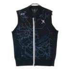 OAKLEY オークリー  スカル ニット ジップベスト 総柄 ブラック系 L ゴルフウェア メンズ