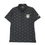 KAPPA GOLF カッパゴルフ 半袖ポロシャツ ボタンダウン 総柄 ブラック系 M ゴルフウェア メンズ