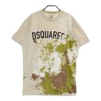 DSQUARED2 ディースクエアード S71GD1112 半袖Tシャツ ダメージ加工 スプラッシュ ブラウン系 M メンズ