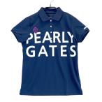PEARLY GATES パーリーゲイツ 055-0260708 半袖ポロシャツ ロゴプリント ネイビー系 0 ゴルフウェア レディース