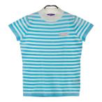 BEAMS GOLF Beams Golf 2024 год модели с высоким воротником короткий рукав вязаный свитер нашивка окантовка рисунок оттенок голубого M Golf одежда женский 