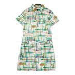 23 район GOLFnijuu thank Golf подкладка есть короткий рукав Polo One-piece общий рисунок оттенок зеленого S-M Golf одежда женский 