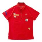 LE COQ GOLF ルコックゴルフ 半袖ポロシャツ レッド系 LL ゴルフウェア レディース