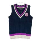 PEARLY GATES Pearly Gates V шея вязаный лучший кабель плетеный темно-синий серия 0 Golf одежда женский 