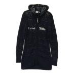 BLACK&amp;WHITE черный and белый с капюшоном вязаный Zip жакет окантовка рисунок оттенок черного 1 Golf одежда женский 